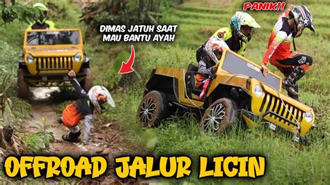 OFFROAD MINI JEEP RUBICON DITDIM DIJALAN LICIN TERNYATA SUSAH JUGA