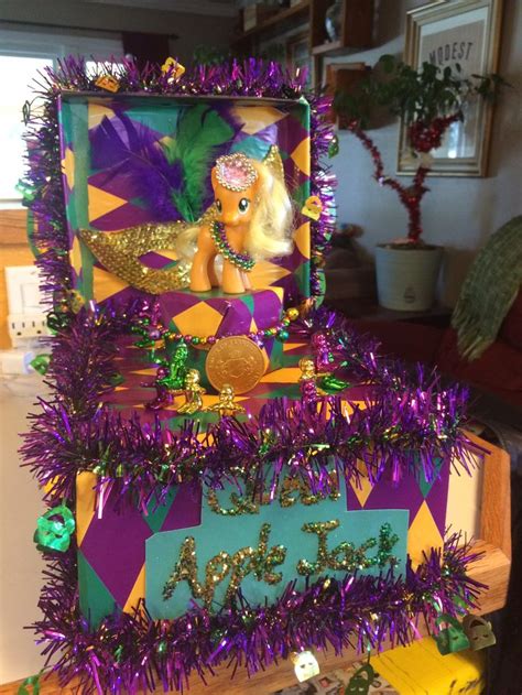 My First Mardi Gras Shoebox Float With Adelines Special Apple Jack As