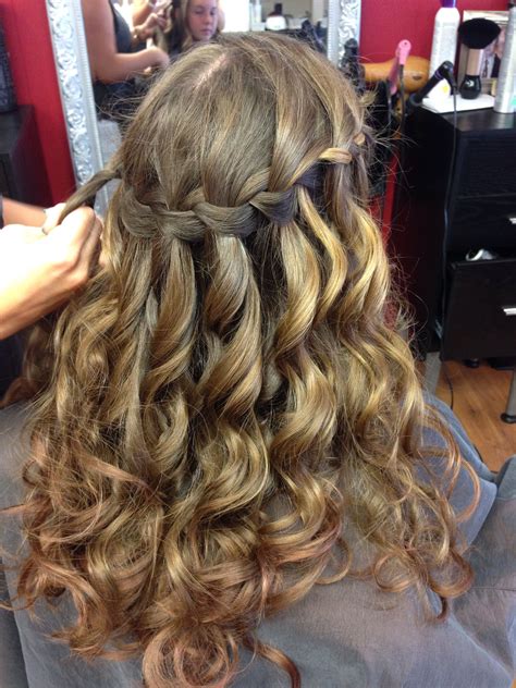 French braid hairstyles are sexy as well as cute. Julia's waterfall braid for 8th grade graduation. | Dance ...