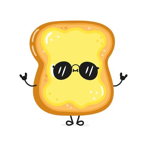 Premium Vector Cute Funny Sliced Toast Bread And Butter Character