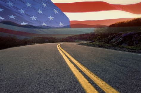 Road And American Flag Free Photo Download Freeimages