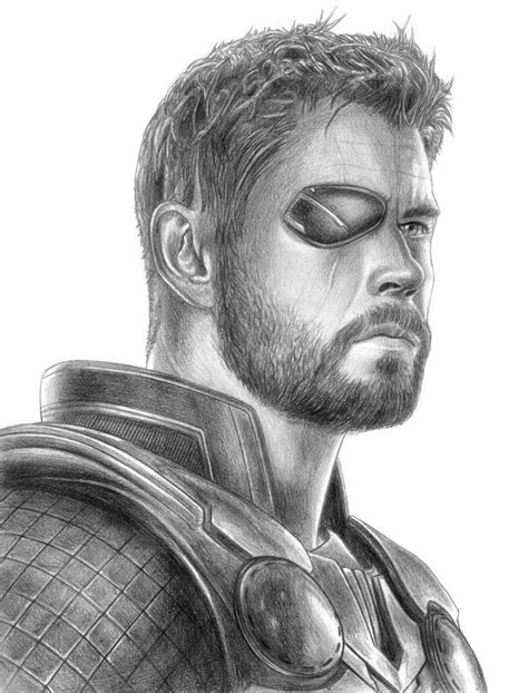 Pencil Thor Infinity War Drawing Bestpencildrawing