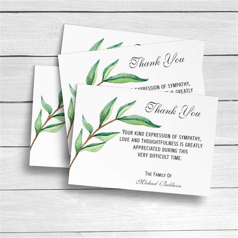 Funeral Thank You Cards Sympathy Acknowledgement Cards Bereavement