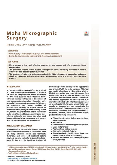 Mohs Micrographic Surgery Us Dermatology Partners