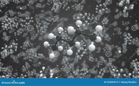 Pentane Molecule Isolated Molecular Model Looping 3d Animation Or