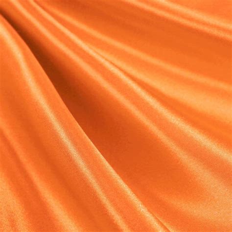 Orange Medium High Quality Satin Fabric Sold By The Yard Etsy