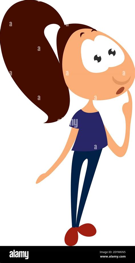 Silly Girl Illustration Vector On A White Background Stock Vector