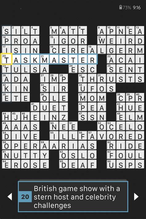 A Clue In My Us Crossword Puzzle Today I Was Tickled To See It Sorry