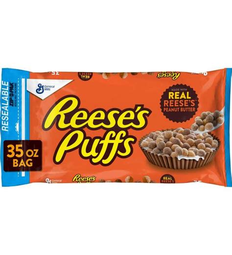 general mills reese s puffs breakfast cereal peanut butter 35 oz bag