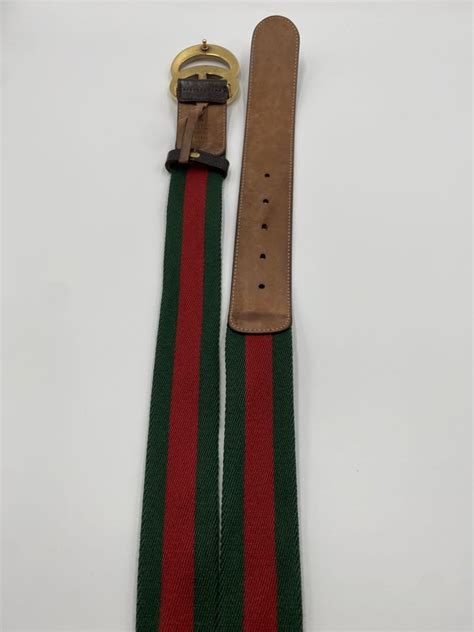 Gucci Mens Web Belt 40mm With Double G Buckle Size 8534 409416 Ebay
