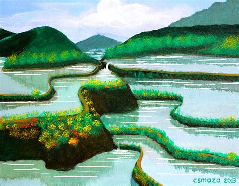 Choose your favorite terraces drawings from millions of available designs. Banaue Painting by Cyril Maza