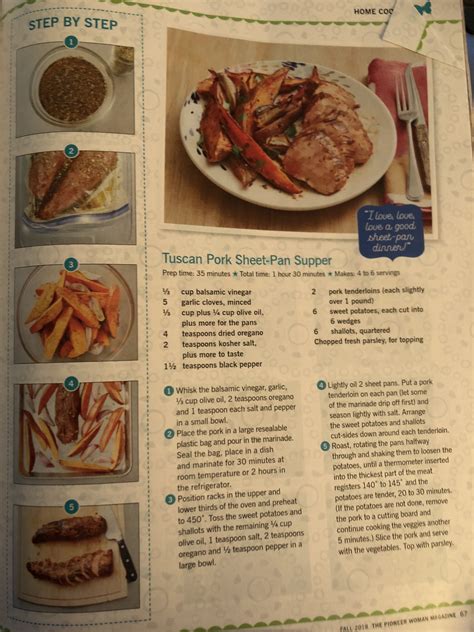 There are also perfectly portioned caprese french bread pizzas and a ree drummond is going on a sheet pan adventure with the help of her kid crew. Tuscan pork sheet pan supper | Sheet pan suppers, Sheet ...