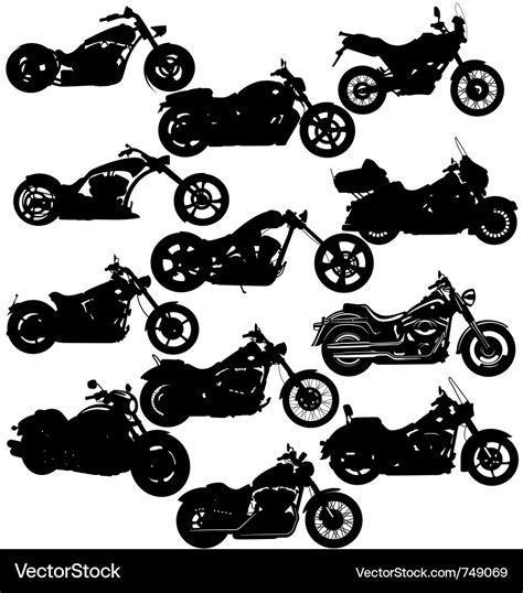 Motorcycle Silhouettes Royalty Free Vector Image