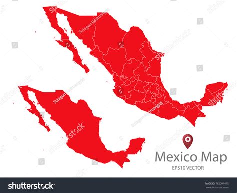 Couple Set Mapred Map Mexicovector Eps10 Stock Vector Royalty Free