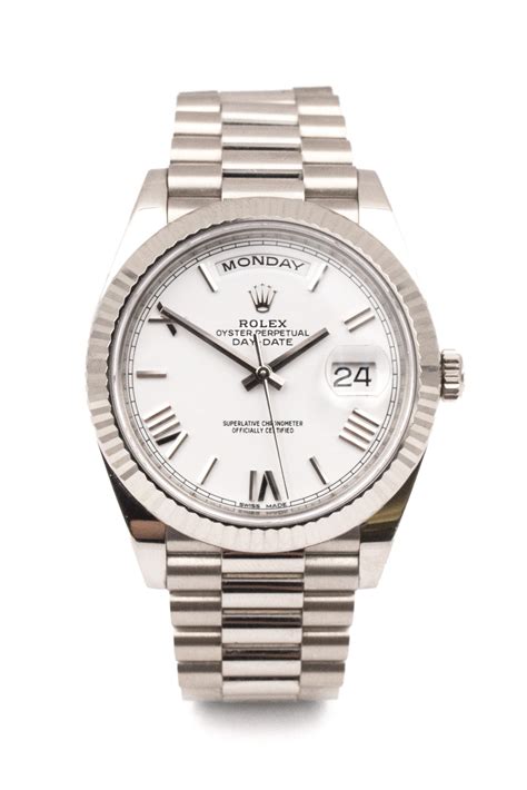 Rolex President 40mm White Gold Sandlers Diamonds And Time