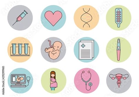 16 Colorful Reproductive Health Icons Stock Template Adobe Stock