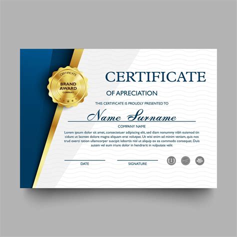 Certificado De Plantilla De Reconocimiento Con Lujo Y Patrón Moderno