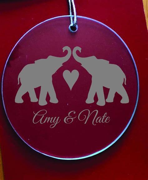 Elephant Couple Ornament Free Personalization Etsy Couple Ornaments