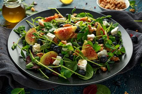 Salad With Grains Blueberries And Feta