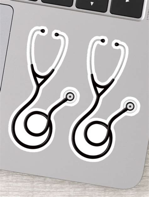 Stethoscope Set Of Two Sticker Zazzle Stickers Stethoscope