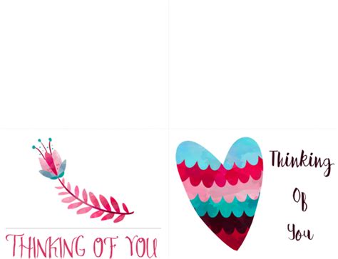 Printable greeting cards are the best way to show those you love the most that you really do care about them. Free Printable Thinking of You Cards - Cultured Palate