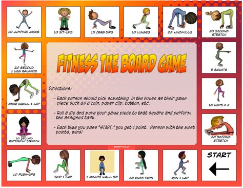 Fitness The Board Game Physical Education Lessons Physical
