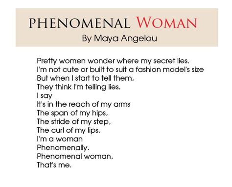 💋 What Type Of Poem Is Phenomenal Woman By Maya Angelou Maya Angelou