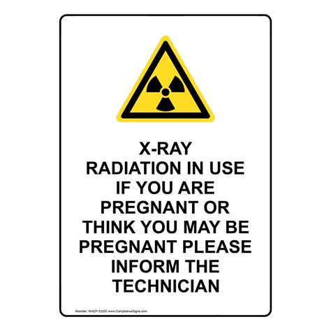 Portrait X Ray Radiation In Use Sign With Symbol Nhep 33205