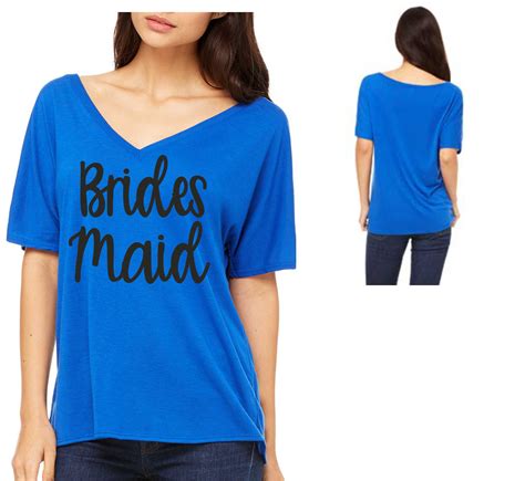 Deep V Neck Bridesmaid Shirt Brides Maid T Shirt Bridal Etsy