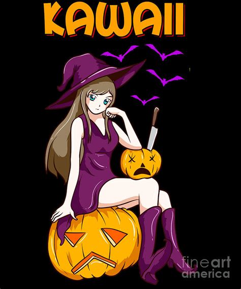 Kawaii Girl Halloween Anime Witch Waifu Digital Art By The Perfect
