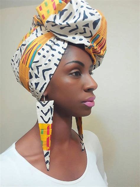 Kente Mudcloth African Headwrap Ankara Turban Headwrap African Head Wrap African Print