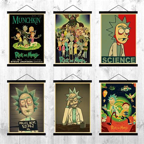 New Vintage Cartoon Poster Rick And Morty Retro Posters Kraft Printed