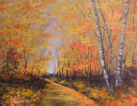 Autumn Leaves Acrylic Painting Tutorial Fine Art Pattern Packet C2018