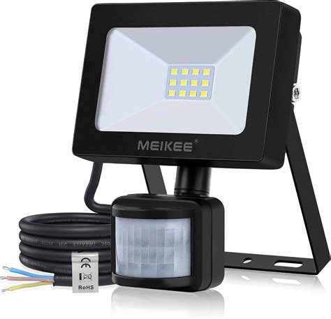 Meikee 10w Led Floodlights With Motion Sensor 1000lm Energy Saving Pir