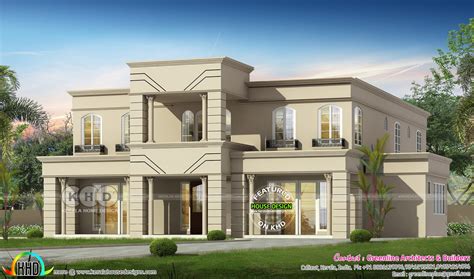 Flat Roof Colonial House Plan With 5 Bedroom Kerala Home Design And