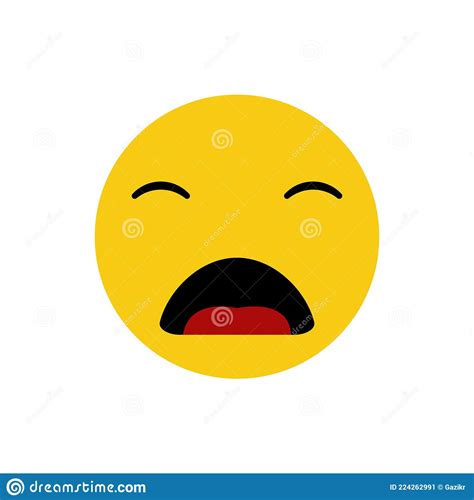 A Distraught Weary Face Expression Via Emoji Stock Vector