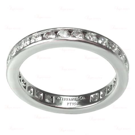 Tiffany And Co Platinum Channel Set Diamond Wedding Band Ring