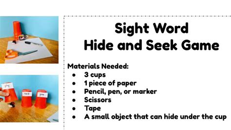 Sight Word Hide And Seek Game Youtube