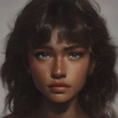 Digital Portrait Art Digital Art Girl People With Dimples Character Ideas Feminine Face