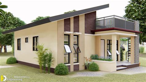 80 Sqm Modern Bungalow House Design With Roof Deck Engineering