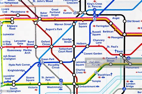 London Underground Map Close Up On Zone 1 High Res Stock Photo Getty