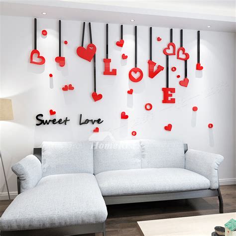 Love Wall Decals Acrylic 3d Living Room For Adults Living Room Decorative
