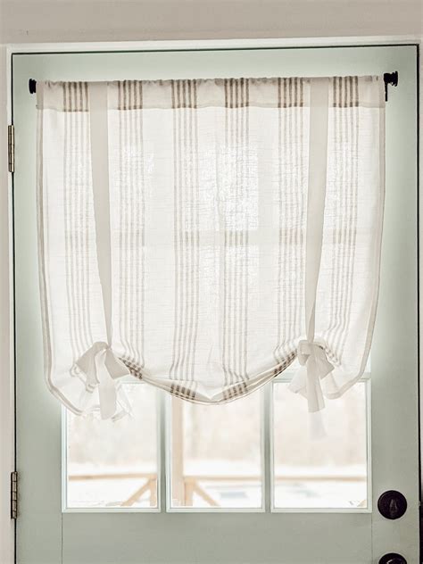 Diy Tie Up Curtains White And Woodgrain