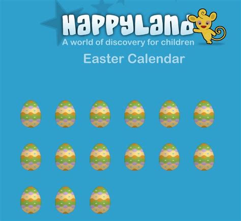 Happyland Easter Calendar Easter Calendar Easter Kids Easter
