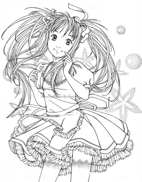 9 Anime Girl Coloring Pages Pdf  Ai Illustrator Free U0026