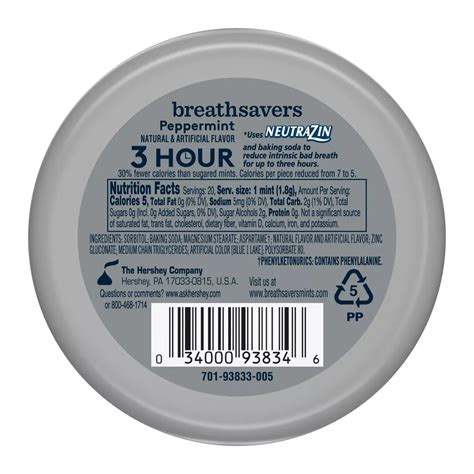 Breath Savers 3 Hour Peppermint Flavored Mints Tin Shop Gum And Mints