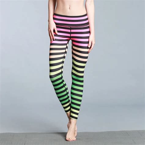 jvnengpopo new striped printed leggings high waist workout leggings women sexy skinny pants