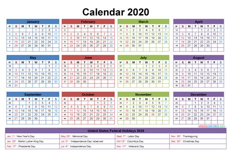 Table Calendar 2020 Malaysia Printable Financial Report