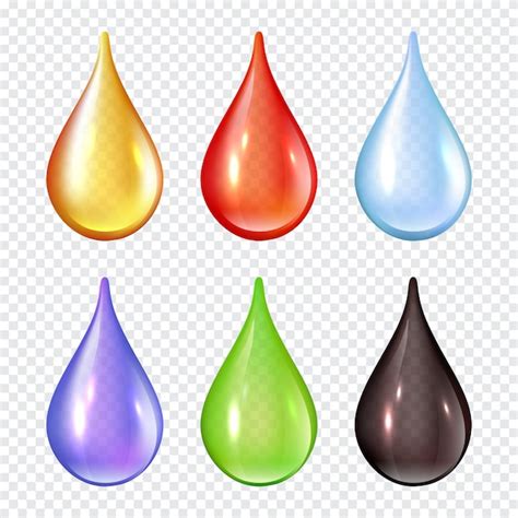 Gotas Coloridas Salpicos De Gotas De água De Ilustrações Realistas De