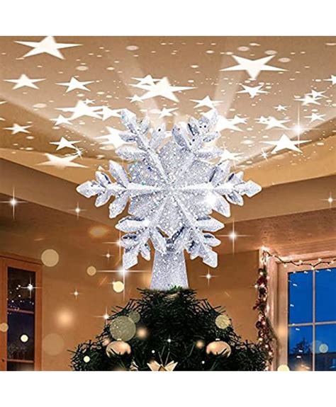 Lighted Christmas Tree Topper Glittery Gold Star Tree Topper 6 Kinds